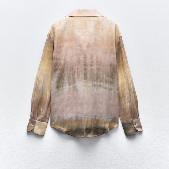 Zara TIE DYE FOIL PRINT SHIRT - Picture 5 of 10
